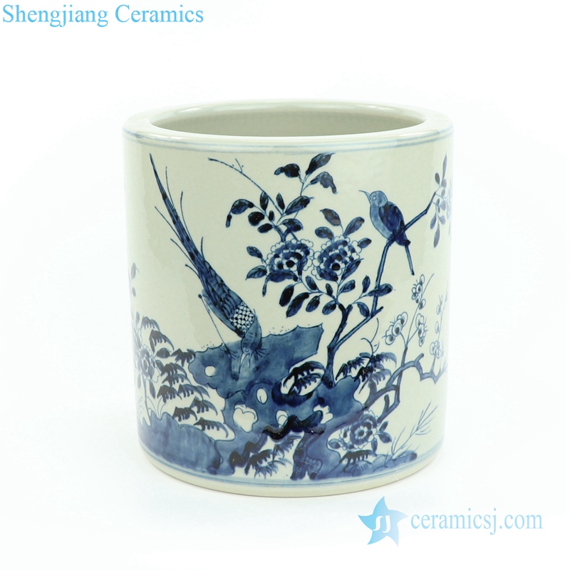 bird and floral  porcelain vase