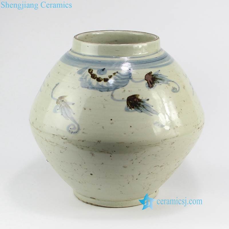  porcelain jar with time aged