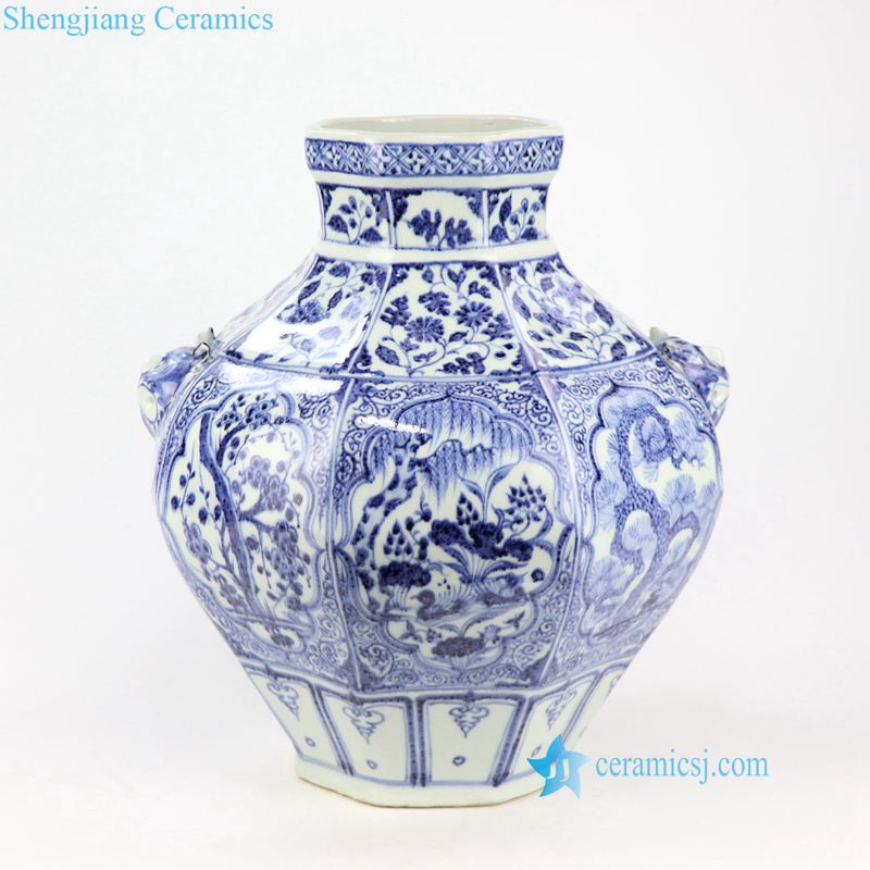 YUAN Dynasty blue and white flower pattern ceramic vase