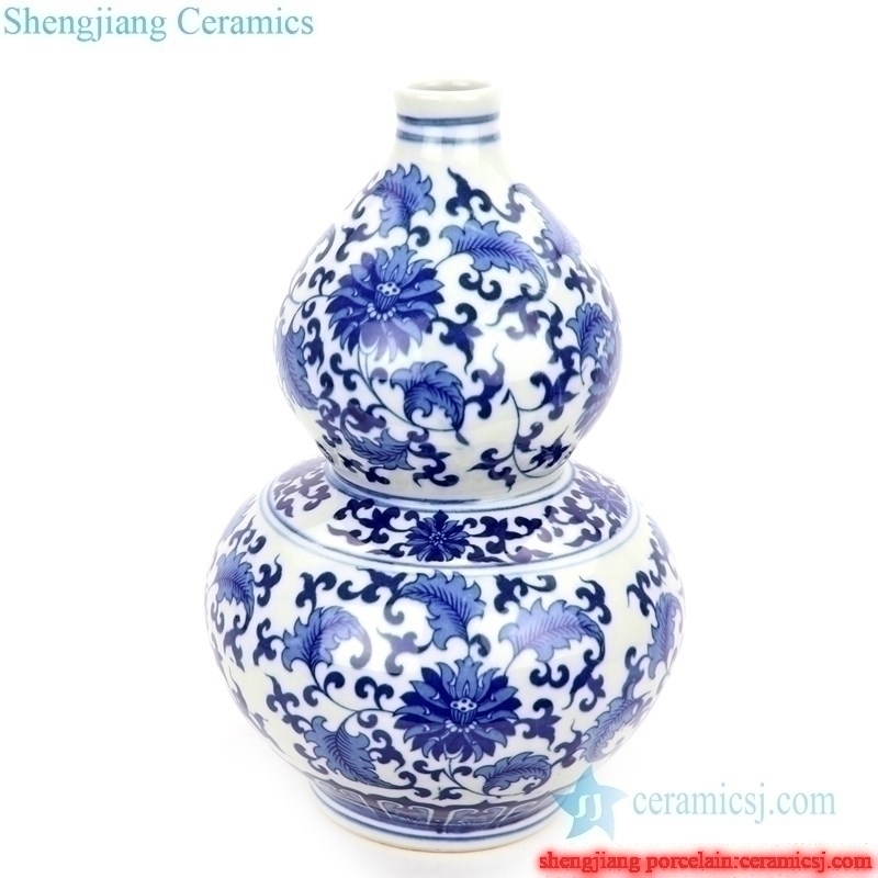 lotus design  blue and white vase