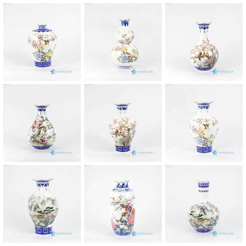 blue and white flower pattern ceramic vase