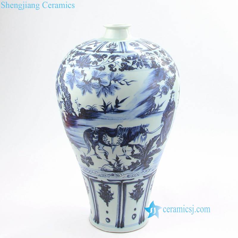 xiaohe chasing hanxin under moonlight scenery pattern ceramic vase