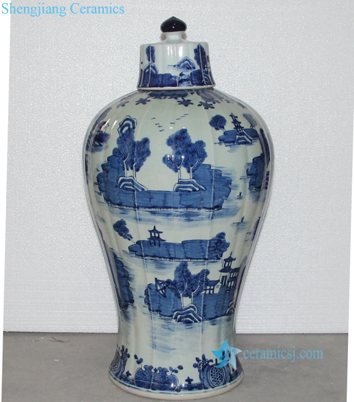Chinese  water town pattern  porcelain jar