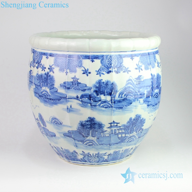 Chinese reigon with river in dream ceramic pot