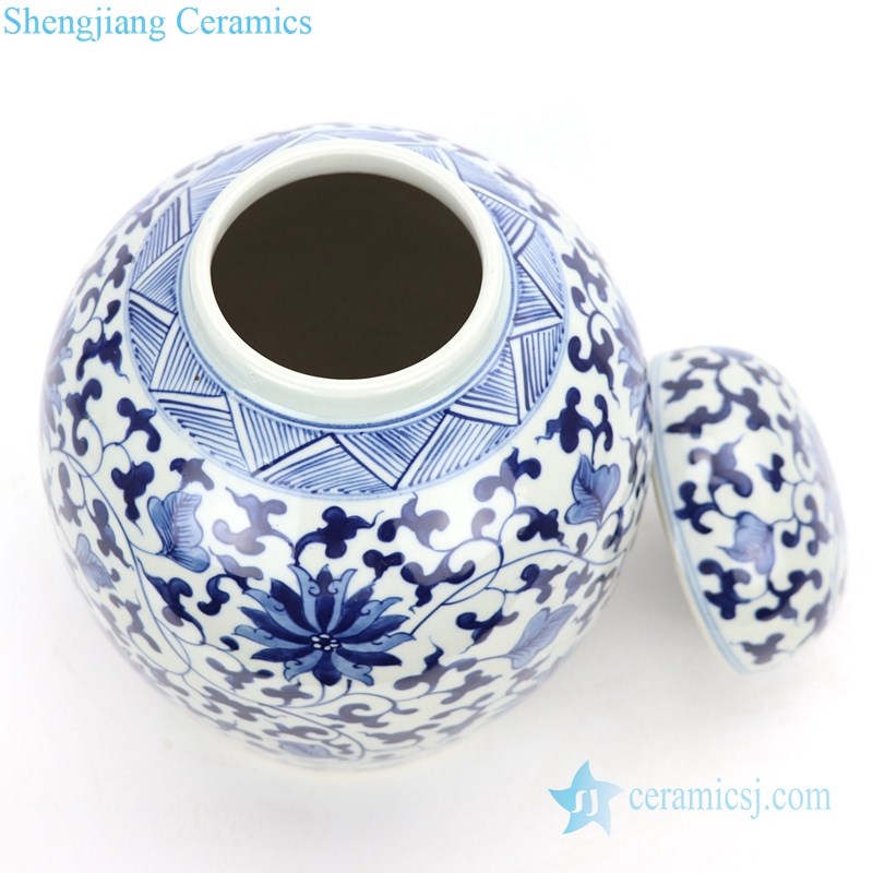  overlook view of round ceramic tea jar 