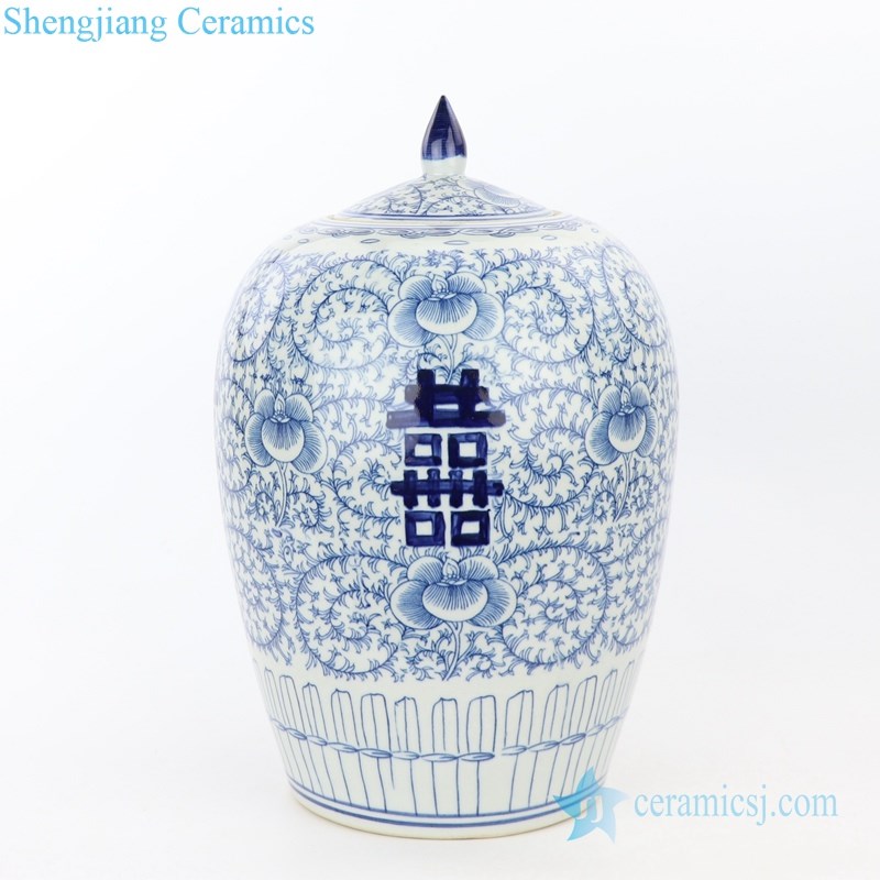 front surface of  ceramic jar