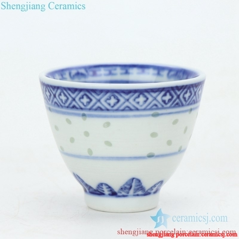 handmade blue and white tea cup