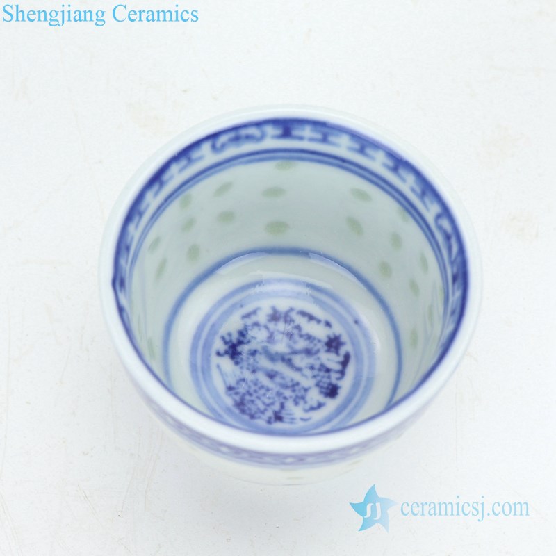 blue and white ceramic  tea cup