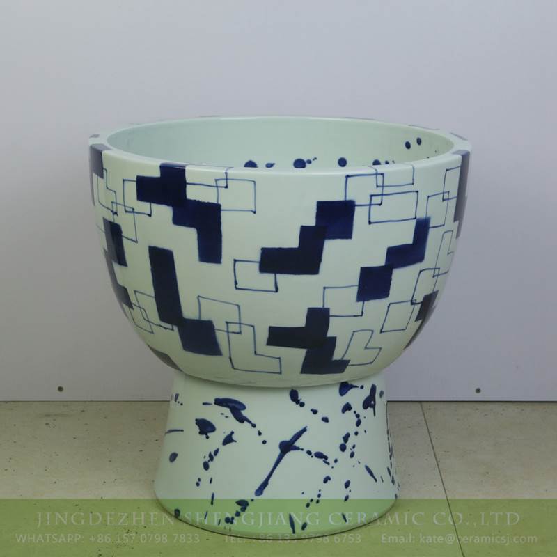 blue and white post modern style  porcelain  mop sink