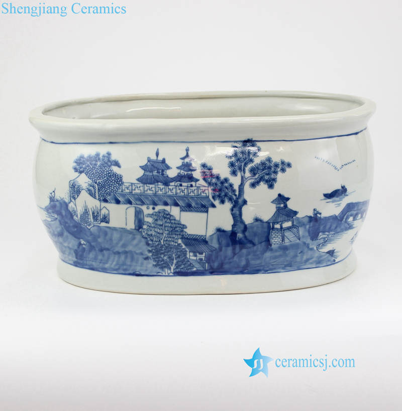 light blue ceramic pot