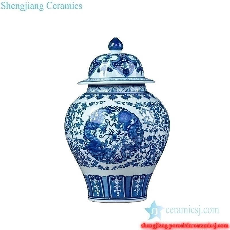 elegant ginger ceramic  jar with dragon pattern 