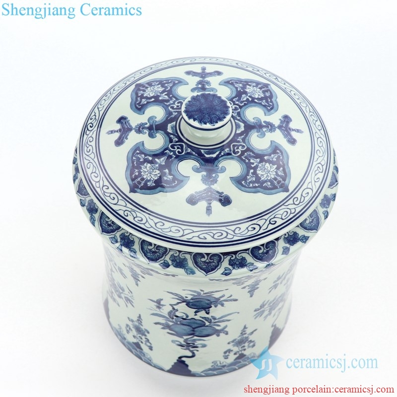 slippy ceramic tea jar with pattern 