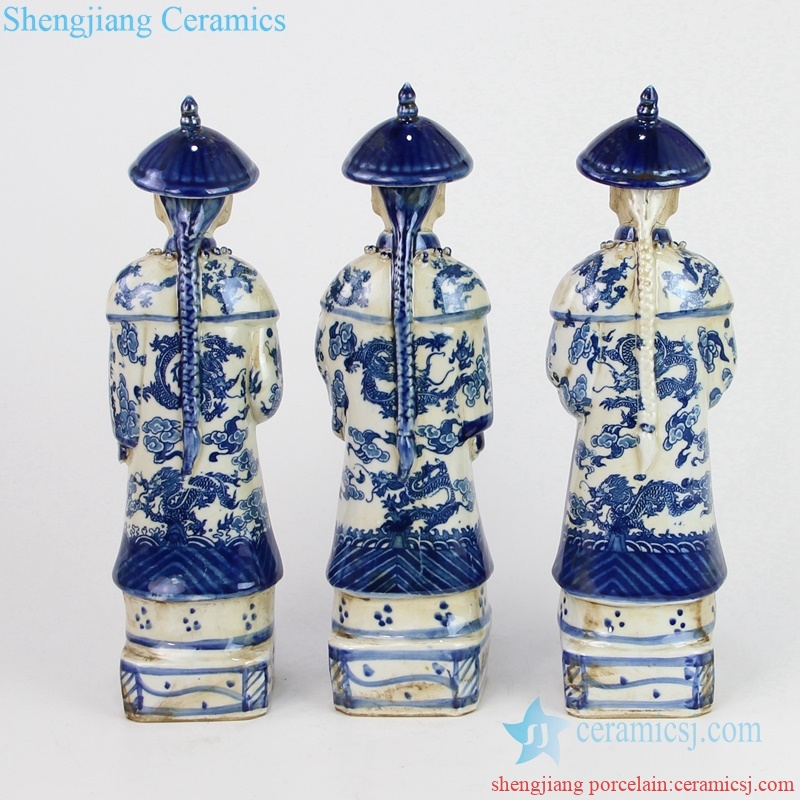  handmade three emperors porcelain figurine